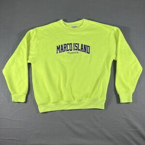 Exist Miami Marco Island Florida Sweater Mens XL Green Crew‎ Neck Long Sleeve